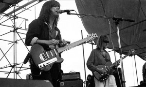 Ana da Silva and Gina Birch on stage with the Raincoats. Photograph: Getty Images